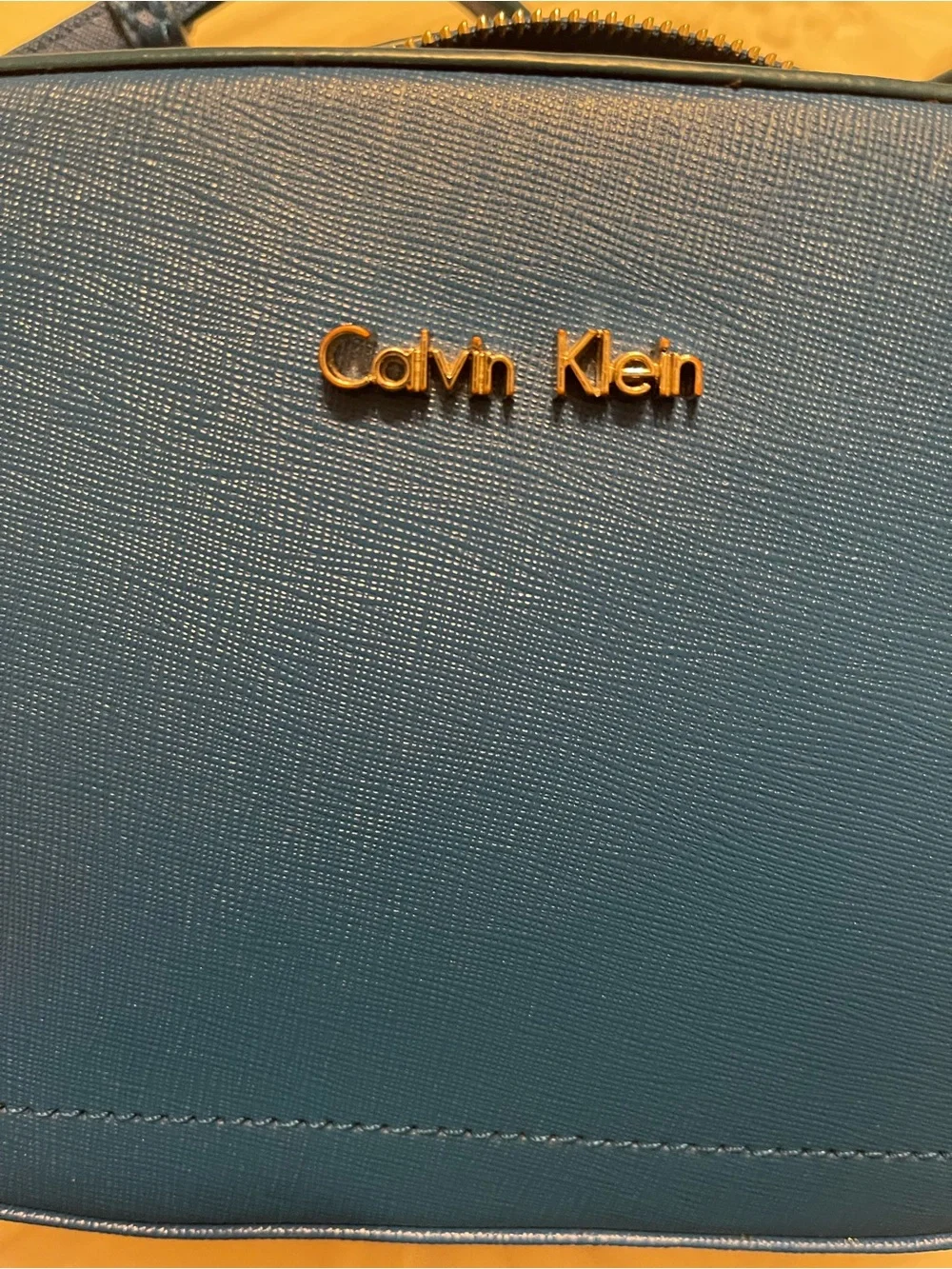 Calvin Klein Electric Blue Leather Crossbody Bag